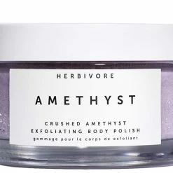 Herbivore Botanicals Amethyst Exfoliating Gemstone Body Scrub – Crushed Amethyst And Epsom Salt Body Polish Hydrate And Exfoliate. Completely Natural And Vegan (8 Oz)