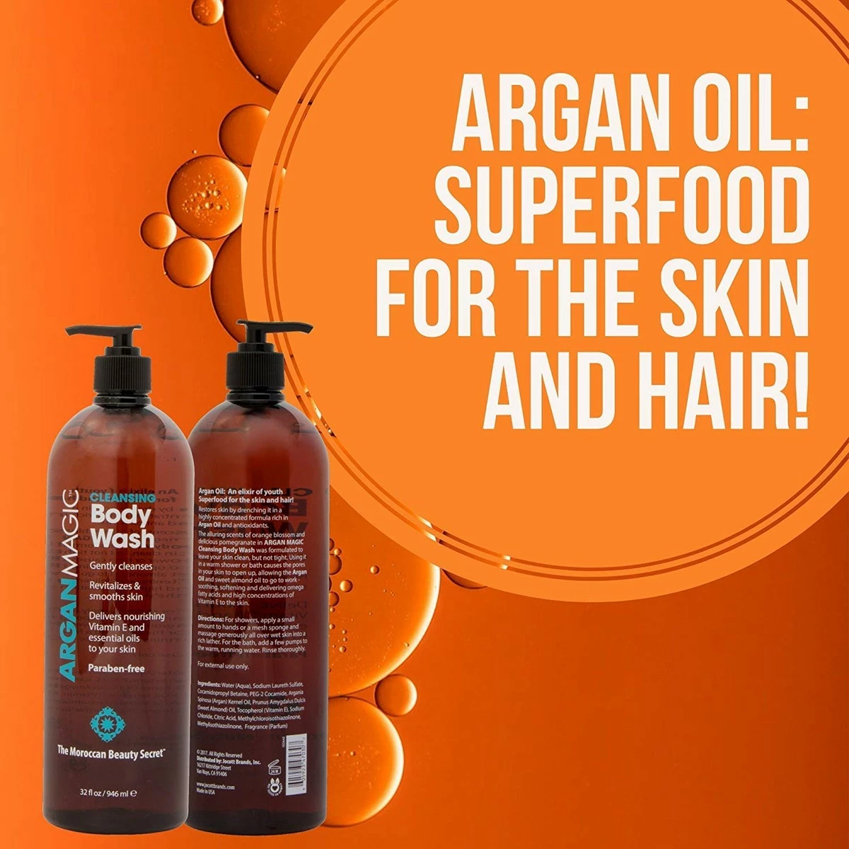 Argan Magic Store ARGAN MAGIC Cleansing Body Wash - Gently Cleanses, Revitalizes & Smooths Skin | Enriched With Argan Oil, Sweet Almond Oil & Vitamin E | Made In USA | Paraben Free | Cruelty Free (32 Oz / 946 Ml) 8 Argan Magic Store ARGAN MAGIC Cleansing Body Wash - Gently Cleanses, Revitalizes & Smooths Skin | Enriched With Argan Oil, Sweet Almond Oil & Vitamin E | Made In USA | Paraben Free | Cruelty Free (32 Oz / 946 Ml) - Image 6