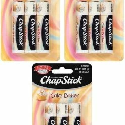 Chapstick Chap Stick Lip Care - Limited Edition - Cake Batter - 3 Count Sticks Per Package - Pack Of 3 Packages