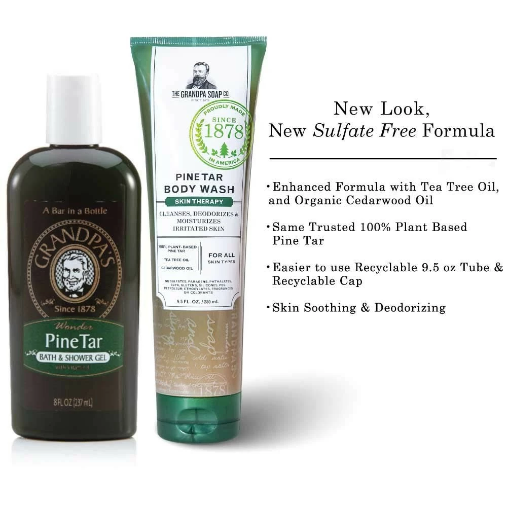 THE GRANDPA SOAP CO. SINCE 1878 Store PINE TAR - BODY WASH - 9.5 FL. OZ - The Grandpa Soap Company 4 THE GRANDPA SOAP CO. SINCE 1878 Store PINE TAR - BODY WASH - 9.5 FL. OZ - The Grandpa Soap Company - Image 2