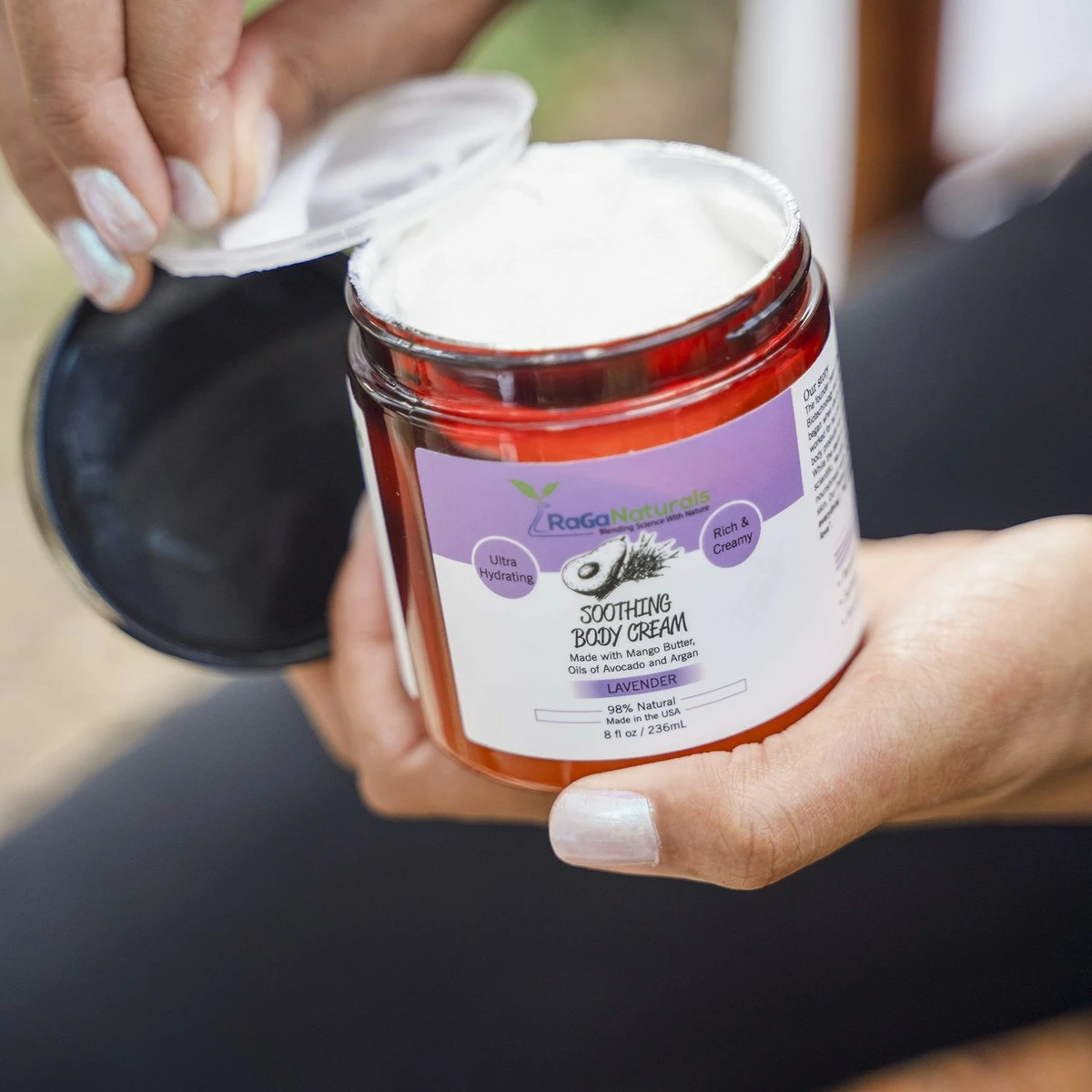 RaGaNaturals Store RaGaNaturals Soothing Lavender Body Cream, Made With Argan Oil, Mango Butter, Avocado Oil, Vitamin E And Love, Ultra Hydrating, Nourishing, Moisturizing, Chemical Free - 8fl Oz 8 RaGaNaturals Store RaGaNaturals Soothing Lavender Body Cream, Made With Argan Oil, Mango Butter, Avocado Oil, Vitamin E And Love, Ultra Hydrating, Nourishing, Moisturizing, Chemical Free - 8fl Oz - Image 6