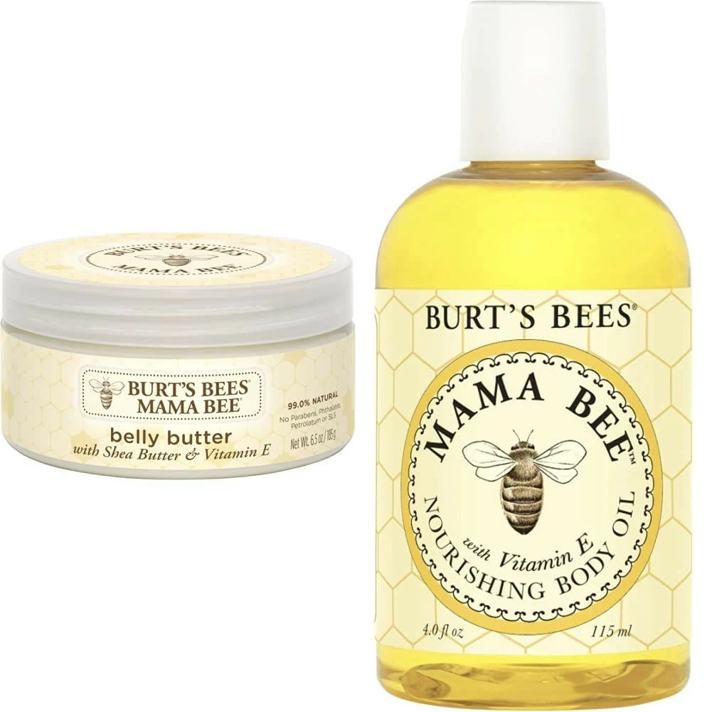 Burt's Bees Store Burt's Bees Mama Bee Belly Butter, Fragrance Free Lotion, 6.5 Ounce Tub + 100% Natural Mama Bee Nourishing Body Oil, 4 Fl Oz 3 Burt's Bees Store Burt's Bees Mama Bee Belly Butter, Fragrance Free Lotion, 6.5 Ounce Tub + 100% Natural Mama Bee Nourishing Body Oil, 4 Fl Oz