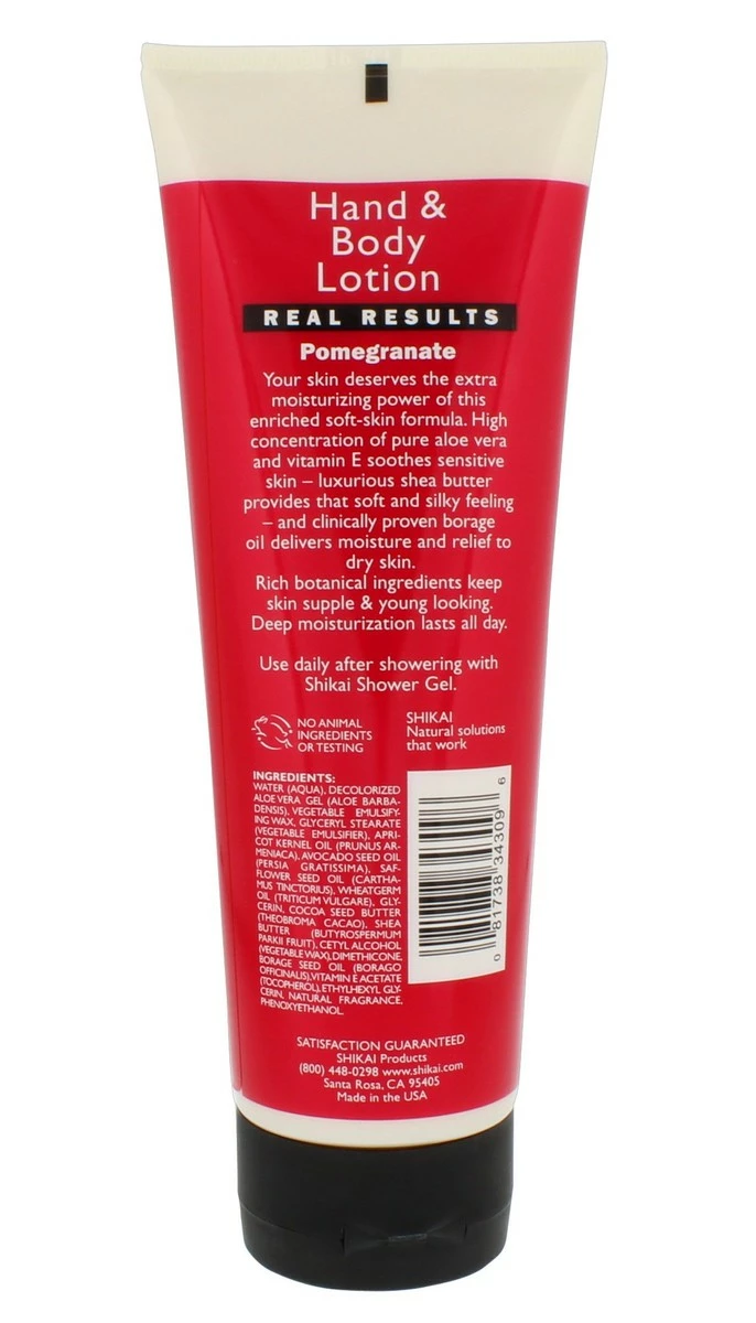 Shikai - Natural Moisturizing Hand & Body Lotion, Softens & Moisturizes Skin With Aloe Vera, Borage Oil & Shea Butter, Sensually Smooth Skin With Delicious Fragrances (Pomegranate, 8 Fluid Ounces) 4 Shikai - Natural Moisturizing Hand & Body Lotion, Softens & Moisturizes Skin With Aloe Vera, Borage Oil & Shea Butter, Sensually Smooth Skin With Delicious Fragrances (Pomegranate, 8 Fluid Ounces) - Image 2