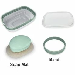 Kiasona 2Pack Travel Soap Holders, Soap Bar Box Dish Container Case, With Sponge Saver& Band, For Gym, Travel (Pink & Green) -Moisturizers Sales rd9755wb2mherwu185sjni484qeo