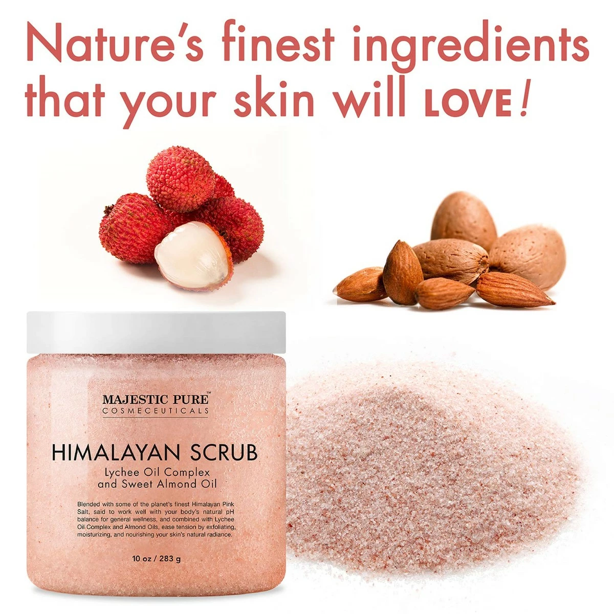 Majestic Pure Himalayan Salt Body Scrub With Lychee Oil, Exfoliating Salt Scrub To Exfoliate & Moisturize Skin, Deep Cleansing - 10 Oz (Pack Of 2) 5 Majestic Pure Himalayan Salt Body Scrub With Lychee Oil, Exfoliating Salt Scrub To Exfoliate & Moisturize Skin, Deep Cleansing - 10 Oz (Pack Of 2) - Image 3