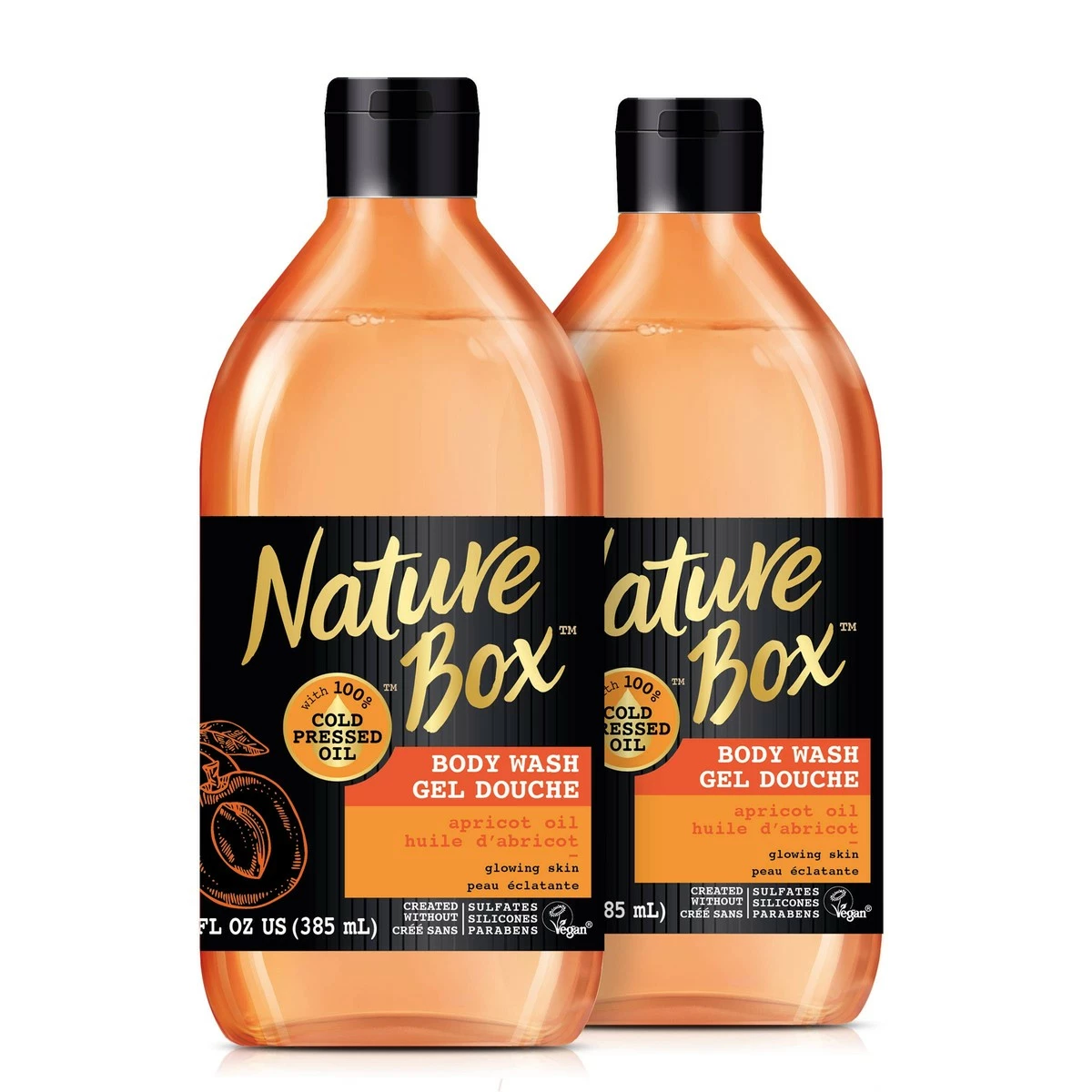 Nature Box Body Wash For Glowing Skin, Apricot Oil, 2 Count 3 Nature Box Body Wash For Glowing Skin, Apricot Oil, 2 Count