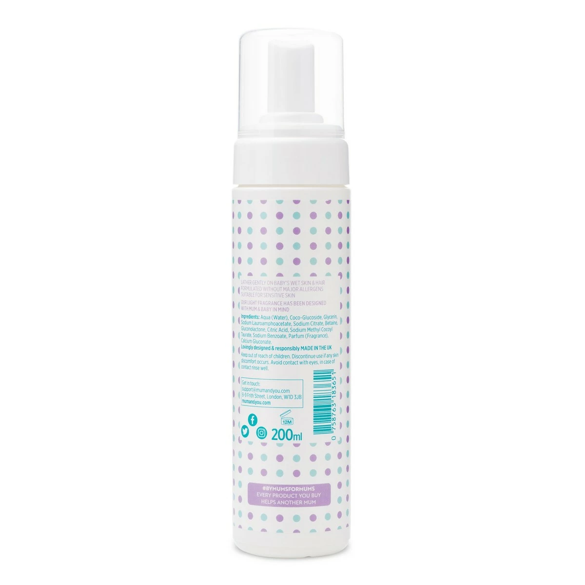 Mum&You Mum & You New Baby Safe & Sound Hair & Body Wash,1 Ea (6.76 Fl Oz) -Gentle On Newborn Skin,Tear Free, Hypoallergenic & Dermatologically Tested. Gentle & Kind On Sensitive Skin & Hair. One-Hand Pump 4 Mum&You Mum & You New Baby Safe & Sound Hair & Body Wash,1 Ea (6.76 Fl Oz) -Gentle On Newborn Skin,Tear Free, Hypoallergenic & Dermatologically Tested. Gentle & Kind On Sensitive Skin & Hair. One-Hand Pump - Image 2