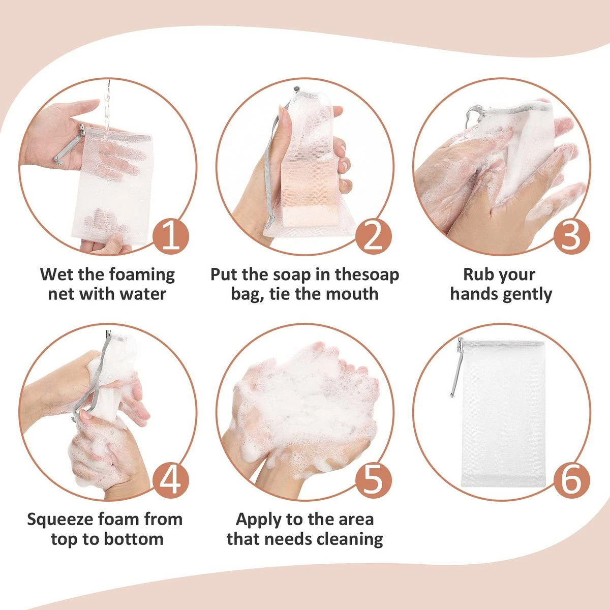 Cobahom Store Cobahom 6 Pcs Mesh Soap Bag Mesh Foaming Net Soap Sack Bags Soap Handmade Soap Bubble Mesh Net Bags With Drawstring For Bath & Shower (Gray) 6 Cobahom Store Cobahom 6 Pcs Mesh Soap Bag Mesh Foaming Net Soap Sack Bags Soap Handmade Soap Bubble Mesh Net Bags With Drawstring For Bath & Shower (Gray) - Image 4