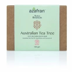Azafran Australian Tea Tree Body Bath Soap Bar, 3.53oz, With Organic Pure Essential Oil, Anti-Blemish Antiseptic, Vegan, Non-GMO, Sensitive Skin Safe
