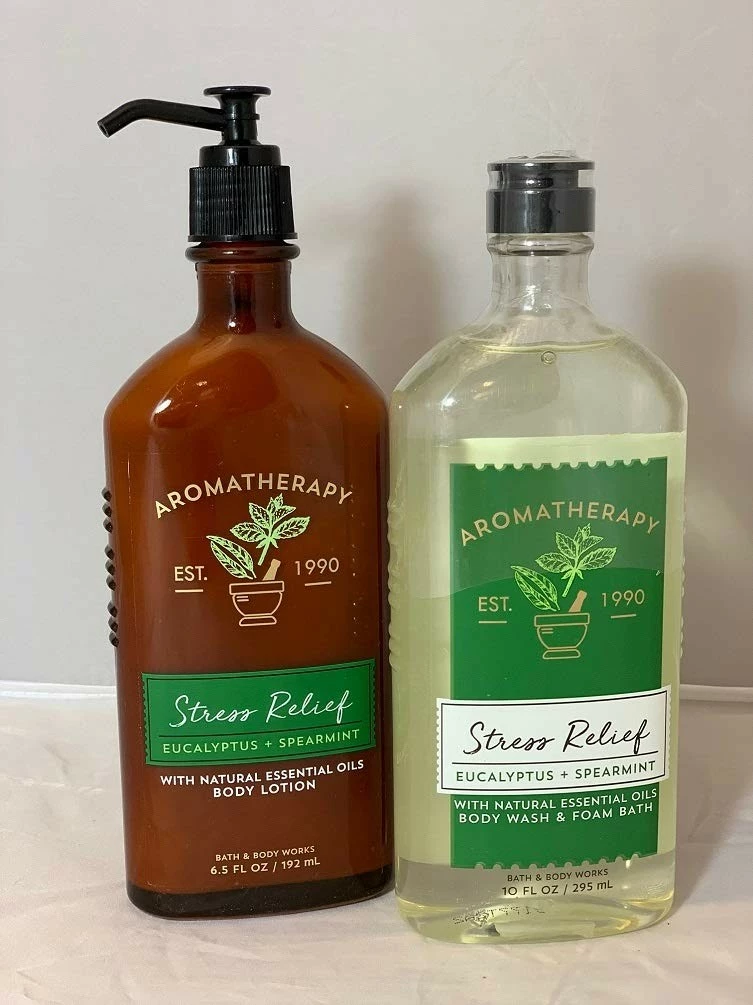 Bath And Body Works Body Works Aromatherapy Stress Relief Eucalyptus Spearmint 10 Oz Body Wash & Foam Bath And 6.5 Oz Body Lotion Bundle (Eucalyptus Spearmint) 3 Bath And Body Works Body Works Aromatherapy Stress Relief Eucalyptus Spearmint 10 Oz Body Wash & Foam Bath And 6.5 Oz Body Lotion Bundle (Eucalyptus Spearmint)