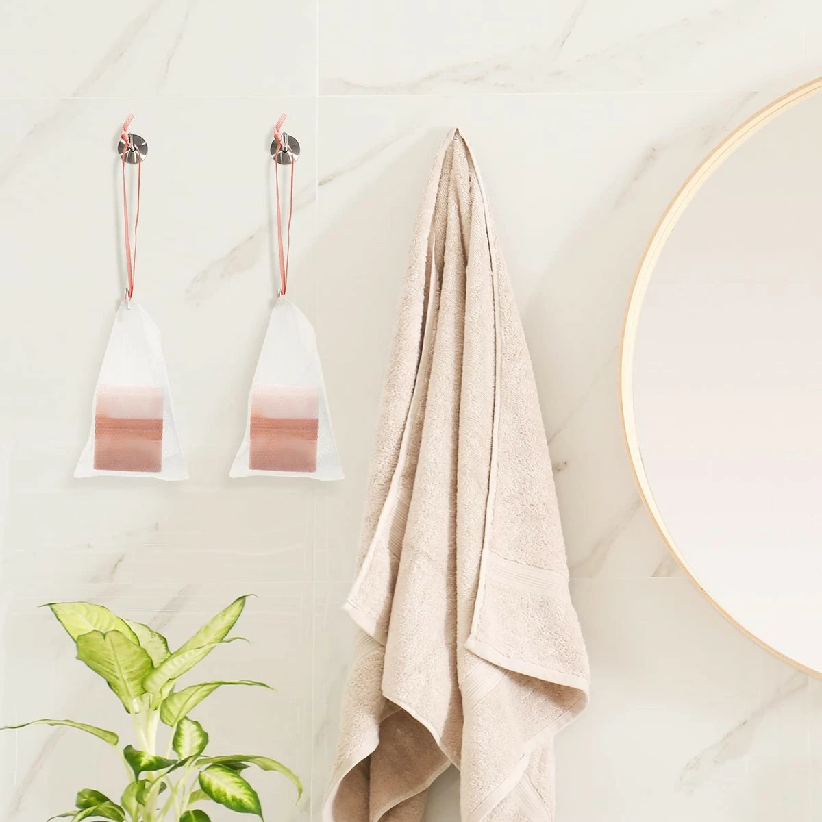 Cobahom Store Cobahom 6 Pcs Mesh Soap Bag Mesh Foaming Net Soap Sack Bags Soap Handmade Soap Bubble Mesh Net Bags With Drawstring For Bath & Shower(Pink) 4 Cobahom Store Cobahom 6 Pcs Mesh Soap Bag Mesh Foaming Net Soap Sack Bags Soap Handmade Soap Bubble Mesh Net Bags With Drawstring For Bath & Shower(Pink) - Image 2