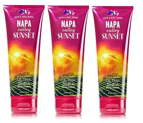 Bath & Body Works NAPA VALLEY SUNSET LOT Of 3 Ultra Shea Body Cream Full Size 3 Bath & Body Works NAPA VALLEY SUNSET LOT Of 3 Ultra Shea Body Cream Full Size