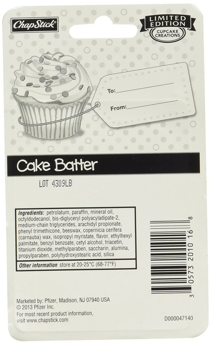Chapstick Chap Stick Lip Care - Limited Edition - Cake Batter - 3 Count Sticks Per Package - Pack Of 3 Packages 4 Chapstick Chap Stick Lip Care - Limited Edition - Cake Batter - 3 Count Sticks Per Package - Pack Of 3 Packages - Image 2