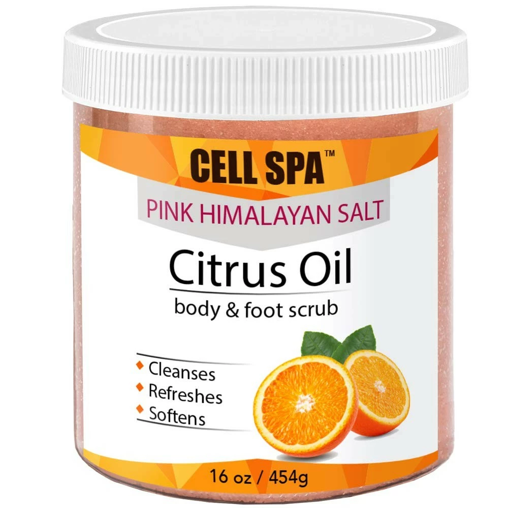 Cell Spa 16 Oz Exfoliating Citrus Oil Infused With Organic Essential Oils Body & Foot Scrub With Pink Himalayan Salt For Skin Care, Natural Anti-Cellulite, Acne, Foot Soak, Stretch Marks Wrinkles & Scars 3 Cell Spa 16 Oz Exfoliating Citrus Oil Infused With Organic Essential Oils Body & Foot Scrub With Pink Himalayan Salt For Skin Care, Natural Anti-Cellulite, Acne, Foot Soak, Stretch Marks Wrinkles & Scars