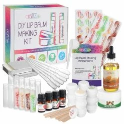 DilaBee Ultimate Lip Balm Making Kit (87- Piece Set) | All Natural Formula With Beeswax, Shea Butter, Almond Oil+ 4 Rich Flavors To Create 25 Lush Lip Balms | Best Holiday Gift & Craft Kit For Adults
