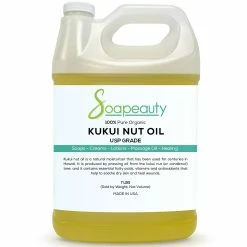 Soapeauty KUKUI NUT OIL Organic Cold Pressed Unrefined | 100% Natural Available In Bulk | Carrier For Essential Oils, Face, Skin, Hair Moisturizer, Soap Making | Sizes 2OZ To 7 LBS | (7 LBS)