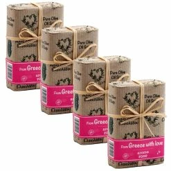Kalliston, Olive Oil Soaps, Rose Aroma, Bows Gift Set, All Natural Soaps, Made In Ancient Crete, Greece