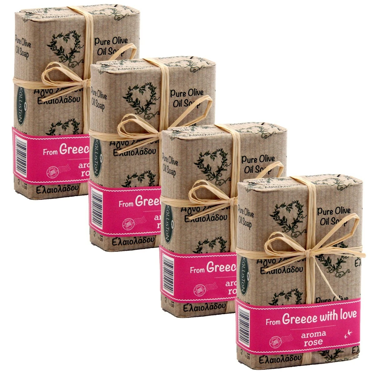 Kalliston, Olive Oil Soaps, Rose Aroma, Bows Gift Set, All Natural Soaps, Made In Ancient Crete, Greece 3 Kalliston, Olive Oil Soaps, Rose Aroma, Bows Gift Set, All Natural Soaps, Made In Ancient Crete, Greece