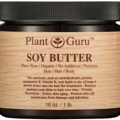 Plant Guru Soy Body Butter 16 Oz. 100% Pure Raw Fresh Natural Cold Pressed. Skin Body And Hair Moisturizer, DIY Creams, Balms, Lotions, Soaps.