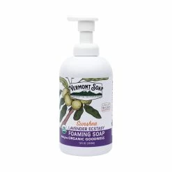 Vermont Soap Organic Lavender Foaming Hand Soap - Natural Moisturizing Soap For Dry Skin - Fragrance Free Liquid Bathroom Hand Soap Dispenser - Lavender - 12 Oz