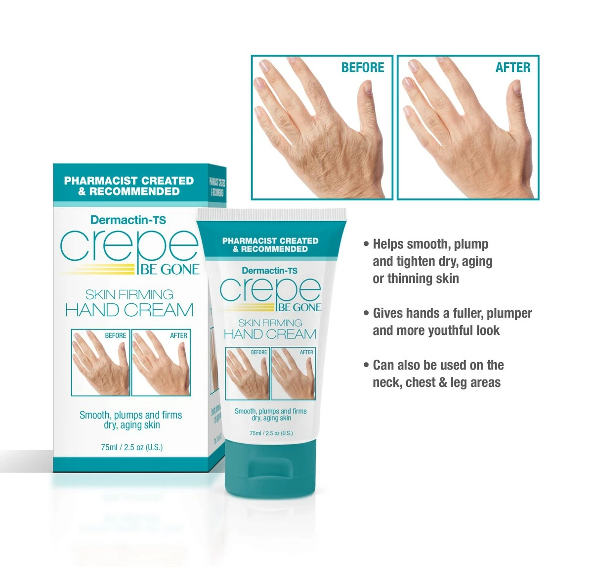 Dermactin Crepe Be Gone Skin Firming Hand Cream 2.5 Oz. 4 Dermactin Crepe Be Gone Skin Firming Hand Cream 2.5 Oz. - Image 2