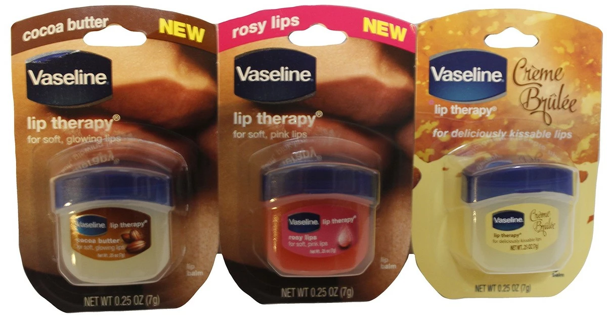 Vaseline Lip Therapy 0.25 Oz 3 Pack Bundle - Creme Brulee, Rosy Lips & Cocoa Butter 3 Vaseline Lip Therapy 0.25 Oz 3 Pack Bundle - Creme Brulee, Rosy Lips & Cocoa Butter