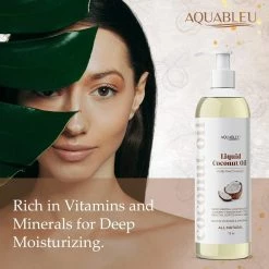 Aquableu Fractionated Liquid Coconut Oil - 100% Pure And All-Natural - Moisturizing, Lightweight And Deeply Nourishing - Promotes Healthy, Softer Skin & Hair - Hydrating - For Men & Women - 12 Oz -Moisturizers Sales usei2xnobip4xvp675erl0sp2m3u