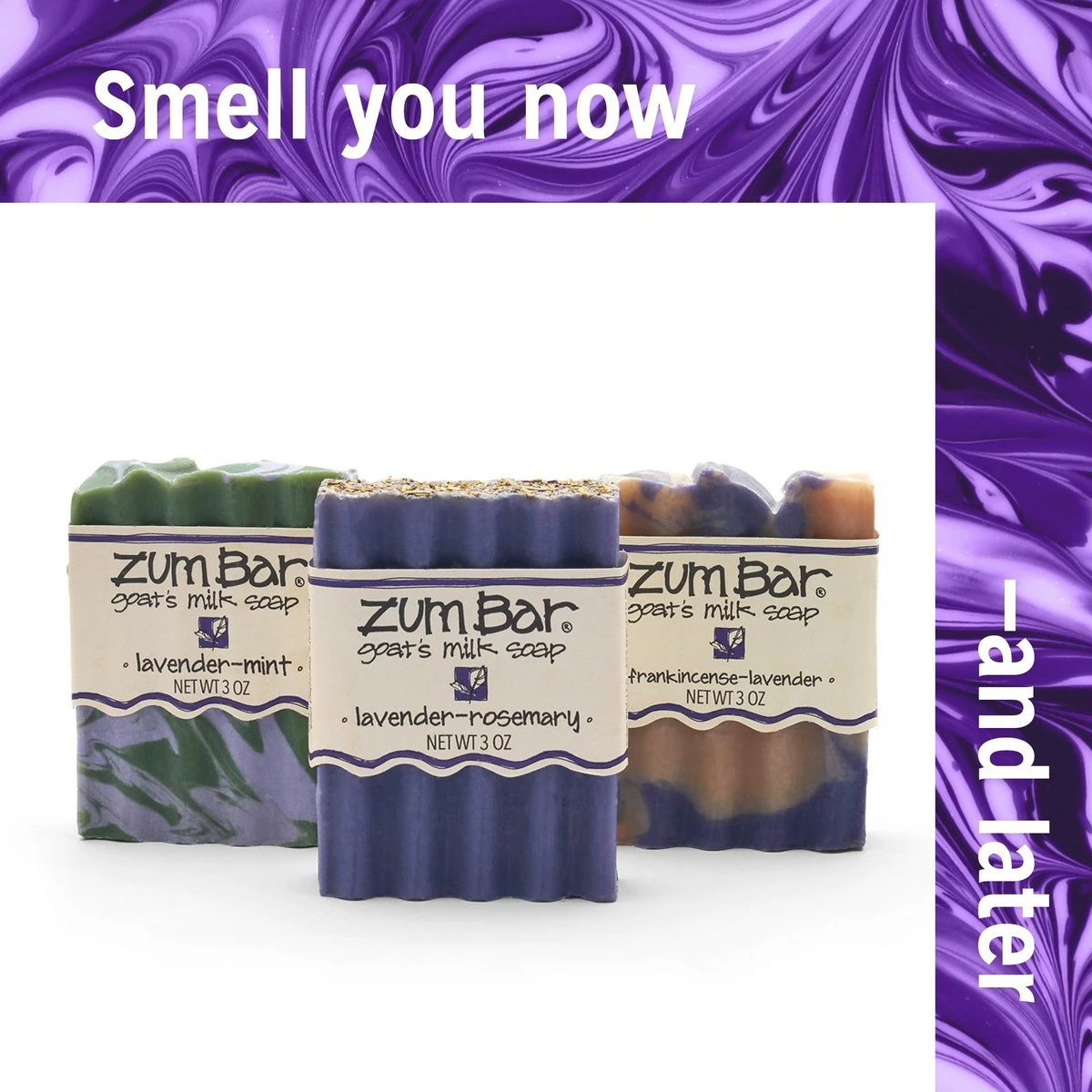 Indigo Wild Zum Bar Goat's Milk Soap - Lavender Blends - Frankincense-Lavender, Lavender-Rosemary, Lavender-Mint - 3 Oz (3 Pack) 5 Indigo Wild Zum Bar Goat's Milk Soap - Lavender Blends - Frankincense-Lavender, Lavender-Rosemary, Lavender-Mint - 3 Oz (3 Pack) - Image 3