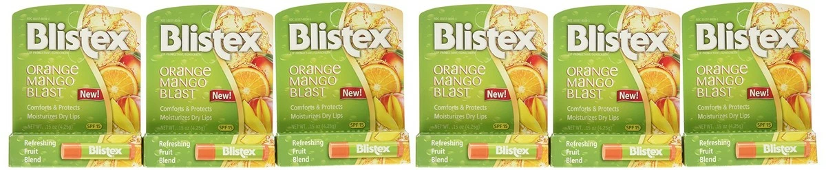 Blistex® Blistex Lip Protectant SPF 15 Orange Mango Blast.15 Oz (Pack Of 6) 3 Blistex® Blistex Lip Protectant SPF 15 Orange Mango Blast.15 Oz (Pack Of 6)