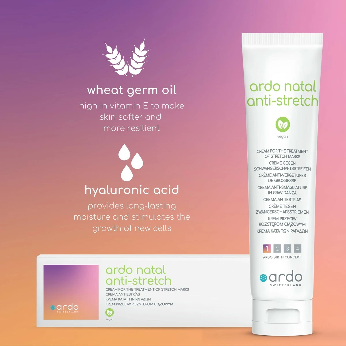 Ardo Natal Anti-Stretch Mark Cream (100ml/3.4 Fl.oz), Helps Prevent And Reduce The Appearance Of Stretch Marks During Pregnancy And After Birth, Hyaluronic Acid-Based To Stimulate Growth Of New Cells, All Natural, Cruelty-free & Vegan, No Animal Testing 4 Ardo Natal Anti-Stretch Mark Cream (100ml/3.4 Fl.oz), Helps Prevent And Reduce The Appearance Of Stretch Marks During Pregnancy And After Birth, Hyaluronic Acid-Based To Stimulate Growth Of New Cells, All Natural, Cruelty-free & Vegan, No Animal Testing - Image 2