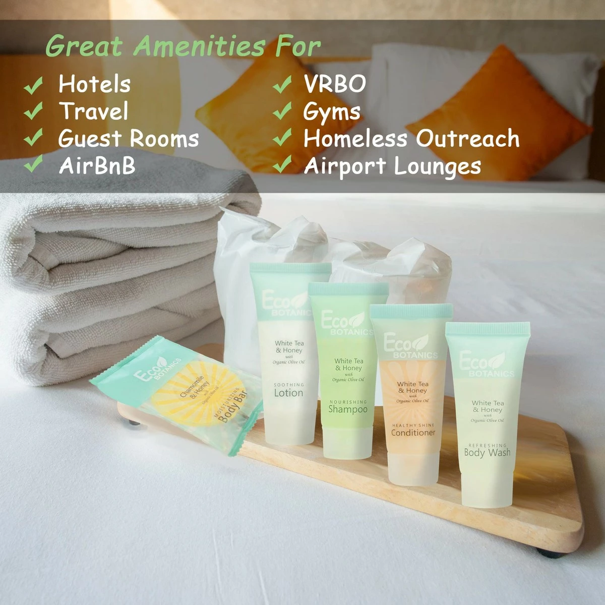 Terra Pure Eco Botanics Hotel Soaps And Toiletries Bulk Set | 1-Shoppe All-In-Kit Amenities For Hotels | 0.85oz Hotel Shampoo & Conditioner, Body Wash, Body Lotion & 0.89oz Bar Soap Travel Size | 75 Pieces 4 Terra Pure Eco Botanics Hotel Soaps And Toiletries Bulk Set | 1-Shoppe All-In-Kit Amenities For Hotels | 0.85oz Hotel Shampoo & Conditioner, Body Wash, Body Lotion & 0.89oz Bar Soap Travel Size | 75 Pieces - Image 2