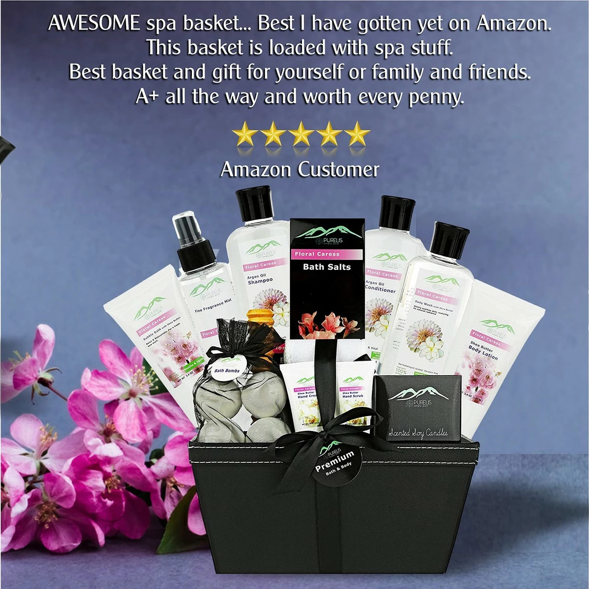 Purelis Large Bath Body Gift Basket - Ultimate Spa Basket Etc. #1 Spa Gift Set For Women Prime Spa Kit! Best Pampering Gift For Women & Gift Basket For Mom! Paraben Free 8 Purelis Large Bath Body Gift Basket - Ultimate Spa Basket Etc. #1 Spa Gift Set For Women Prime Spa Kit! Best Pampering Gift For Women & Gift Basket For Mom! Paraben Free - Image 6
