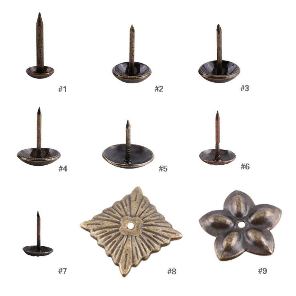 Wytino 100Pcs Decorative Tack Stud,Furniture Nails Pins Bronze Vintage Antique Style Upholstery Nail Tack Stud For Wood Furniture Decor 5 Wytino 100Pcs Decorative Tack Stud,Furniture Nails Pins Bronze Vintage Antique Style Upholstery Nail Tack Stud For Wood Furniture Decor - Image 3