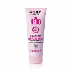 Noughty Store Noughty The Hero Hydrating Exfoliating Body Cream Scrub With Apricot And Sweet Almond Oil For Parched And Dry, Dehydrated Skin, Moisturizing Detoxifying Exfoliator, 250 Ml