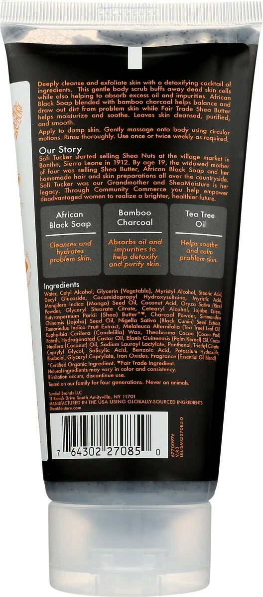Shea Moisture Bamboo Charcoal Body Scrub, 6 Oz 4 Shea Moisture Bamboo Charcoal Body Scrub, 6 Oz - Image 2