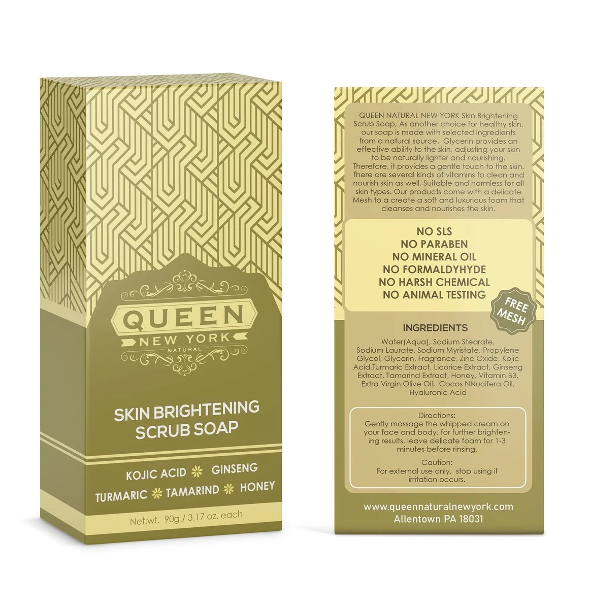 QUEEN NATURAL NEW YORK ORGANIC Kojic Acid+Ginseng Skin Brightening Scrub Soap- Moisturizes, Reduces The Appearance Of Acne Scars Wrinkles, Dark Or Red Spots Vegan Cruelty Free-NO FRAGRANCE-SPF 15 4 QUEEN NATURAL NEW YORK ORGANIC Kojic Acid+Ginseng Skin Brightening Scrub Soap- Moisturizes, Reduces The Appearance Of Acne Scars Wrinkles, Dark Or Red Spots Vegan Cruelty Free-NO FRAGRANCE-SPF 15 - Image 2