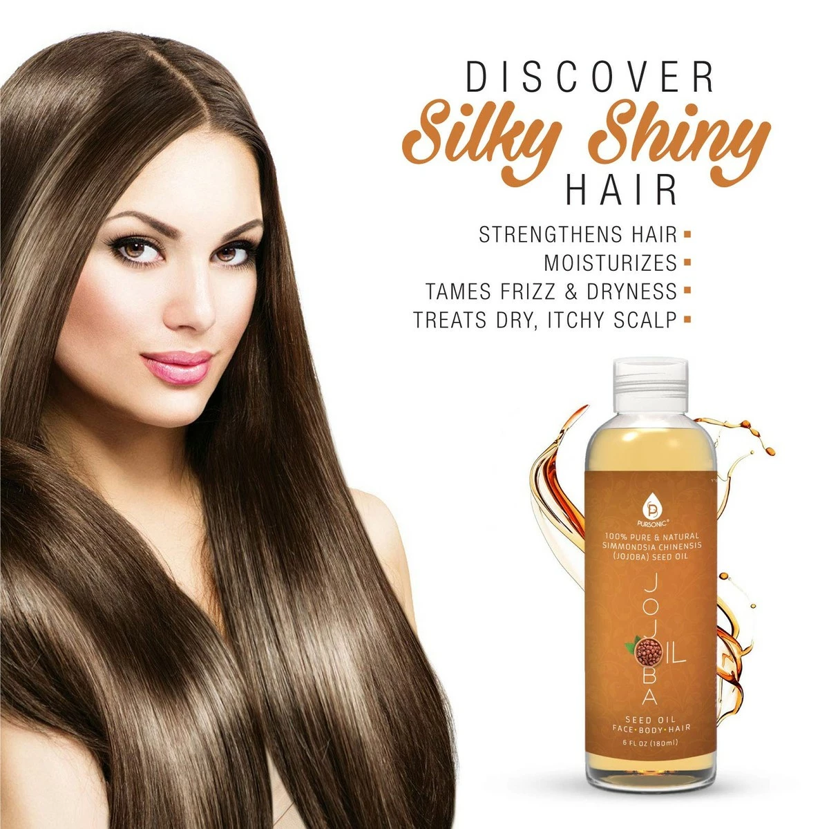 Pursonic Pursonic 100% Cold Pressed Pure Golden Jojoba Oil For Dry Skin Or Damaged Hair, Natural & Unrefined - Moisturizes & Revitalizes Skin, 6 Ounce, 1 Count, JJO6 6 Pursonic Pursonic 100% Cold Pressed Pure Golden Jojoba Oil For Dry Skin Or Damaged Hair, Natural & Unrefined - Moisturizes & Revitalizes Skin, 6 Ounce, 1 Count, JJO6 - Image 4