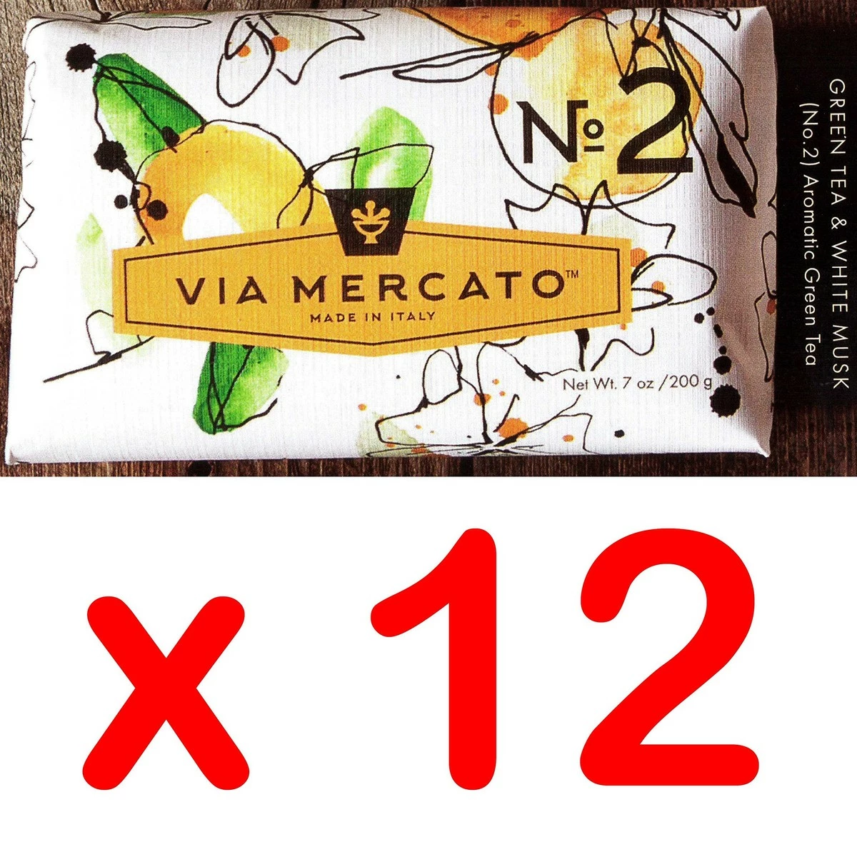 Pre De Provence Via Mercato Italian Soap Bar (200g), No. 2 - Green Tea & White Musk CASE OF 12 4 Pre De Provence Via Mercato Italian Soap Bar (200g), No. 2 - Green Tea & White Musk CASE OF 12 - Image 2