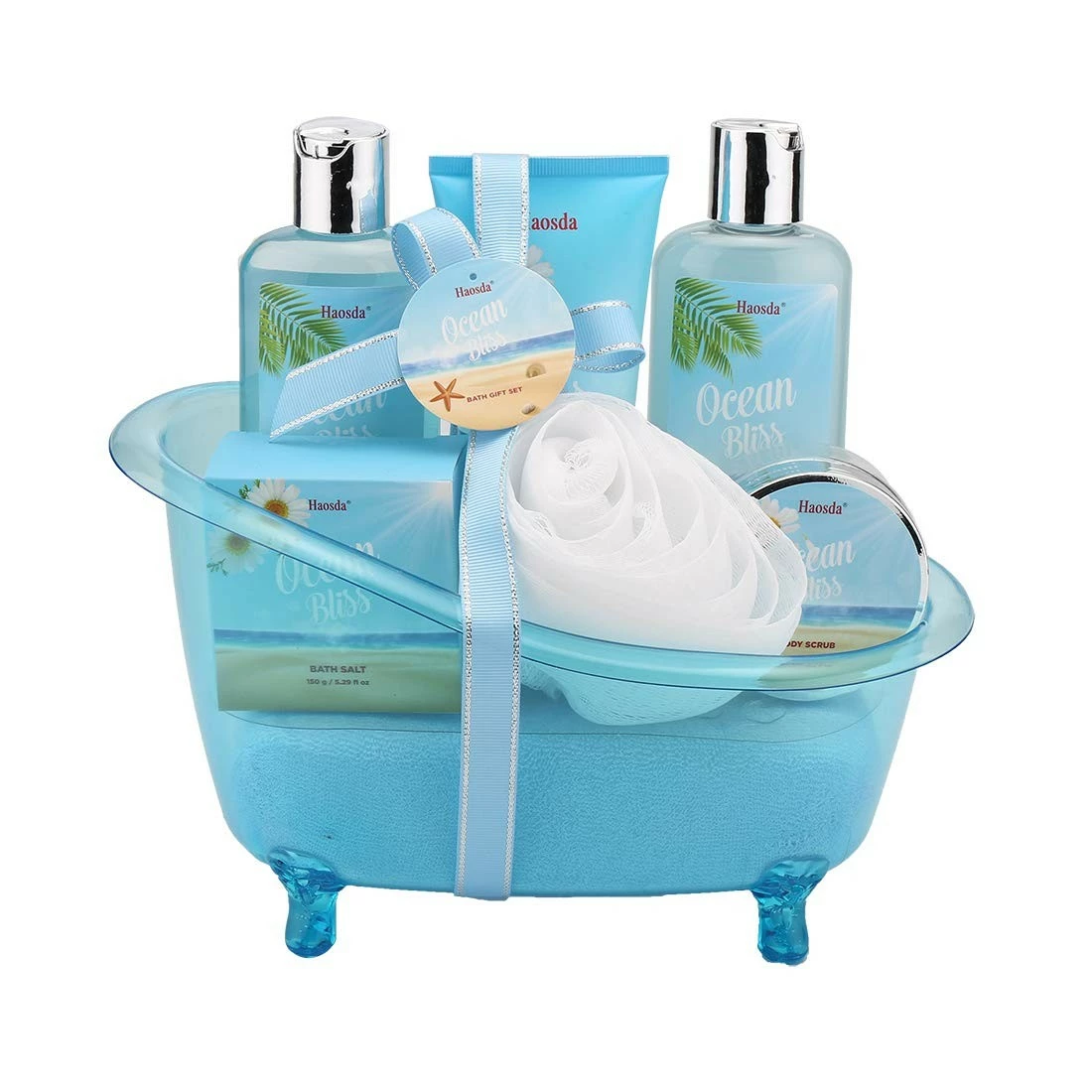 Haosda Bath Set For Women - Gift Basket Includes Bubble Bath, Shower Gel, Body & Hand Lotion, Bath Salts And More, Perfect Gifts Set For Home Relaxation (Blue) 3 Haosda Bath Set For Women - Gift Basket Includes Bubble Bath, Shower Gel, Body & Hand Lotion, Bath Salts And More, Perfect Gifts Set For Home Relaxation (Blue)