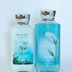 Bath And Body Works Sea Island Cotton Gift Set Of Shower Gel And Body Lotion