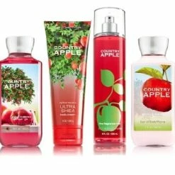 Bath & Body Works COUNTRY APPLE Deluxe Gift Set - Body Lotion - Body Cream - Fragrance Mist & Shower Gel Full Size