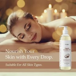 Aquableu Fractionated Liquid Coconut Oil - 100% Pure And All-Natural - Moisturizing, Lightweight And Deeply Nourishing - Promotes Healthy, Softer Skin & Hair - Hydrating - For Men & Women - 12 Oz -Moisturizers Sales wzf64cshb6bj2b16tm5cis5xwx03