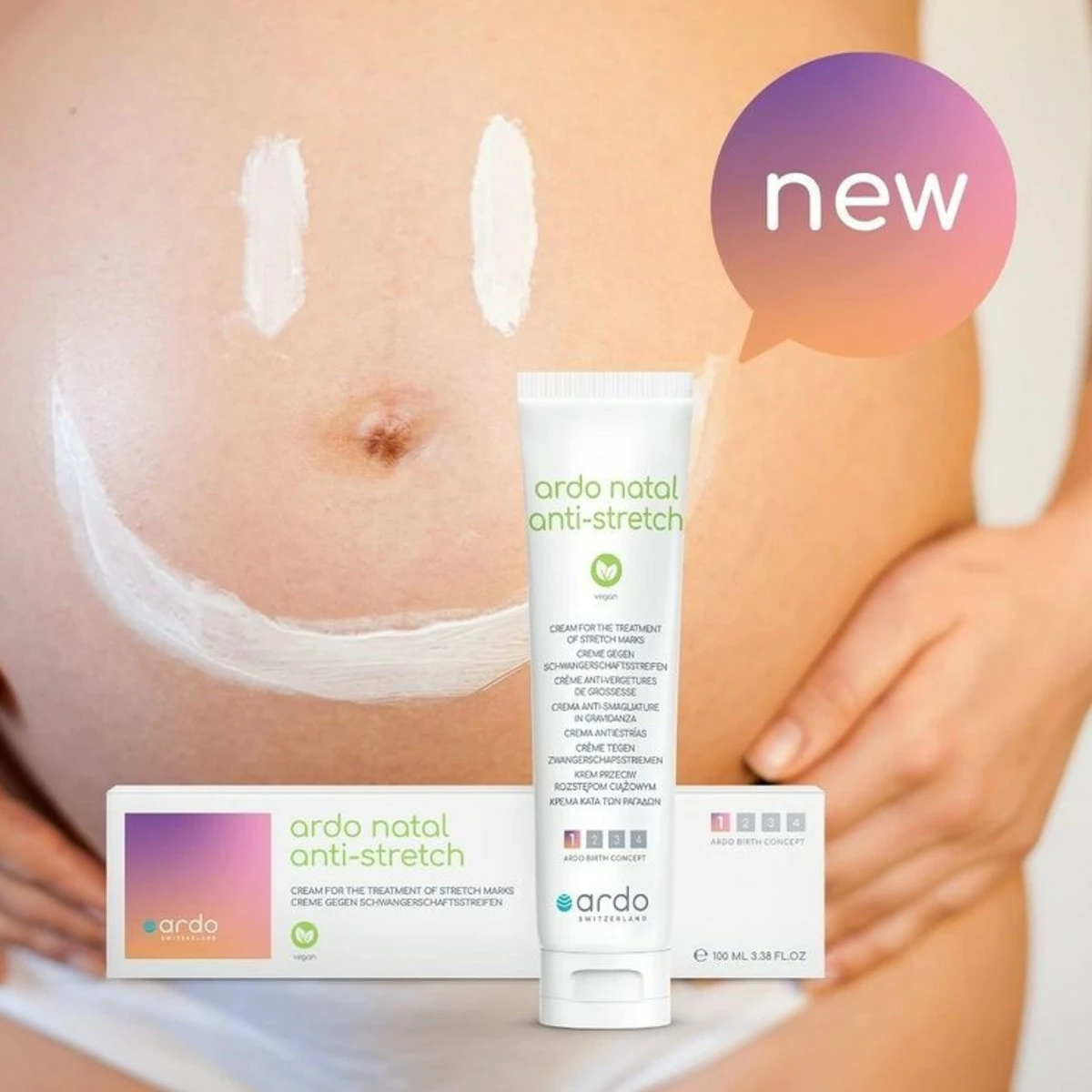 Ardo Natal Anti-Stretch Mark Cream (100ml/3.4 Fl.oz), Helps Prevent And Reduce The Appearance Of Stretch Marks During Pregnancy And After Birth, Hyaluronic Acid-Based To Stimulate Growth Of New Cells, All Natural, Cruelty-free & Vegan, No Animal Testing 7 Ardo Natal Anti-Stretch Mark Cream (100ml/3.4 Fl.oz), Helps Prevent And Reduce The Appearance Of Stretch Marks During Pregnancy And After Birth, Hyaluronic Acid-Based To Stimulate Growth Of New Cells, All Natural, Cruelty-free & Vegan, No Animal Testing - Image 5