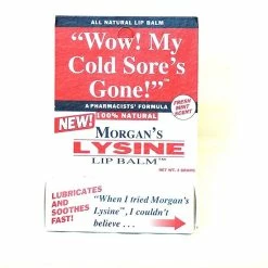 Morgans Lysine Lip Balm Medicated, 0.14 OZ (PACK OF 4)