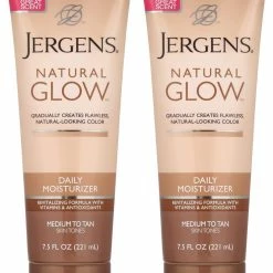 Jergens Store Jergens Natural Glow Revitalizing Daily Moisturizer, Medium/Tan Skin Tone 7.5 Fl Oz (221 Ml) Package Of 2