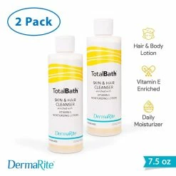 DermaRite Store TotalBath Skin And Hair Cleanser - 2 Pack, 7.5 Oz - Full Body Shampoo And Body Wash Moisturizing Lotion - Enriched With Vitamin E - Ideal For Sensitive Skin, Rinse Free -Moisturizers Sales xkm1nfix896cezmia6v3nrs3p5il