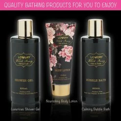 Lovery Home Spa Gift Basket, 8 Piece Bath & Body Set For Men/Women, Fresh Peony Scent - Contains Shower Gel, Bubble Bath, Lotion, Bath Salt, Body Scrub, Bath Soap, Back Scrubber & Cosmetic Bag -Moisturizers Sales xknueo6vqw16w7t9up5fppci0gh7
