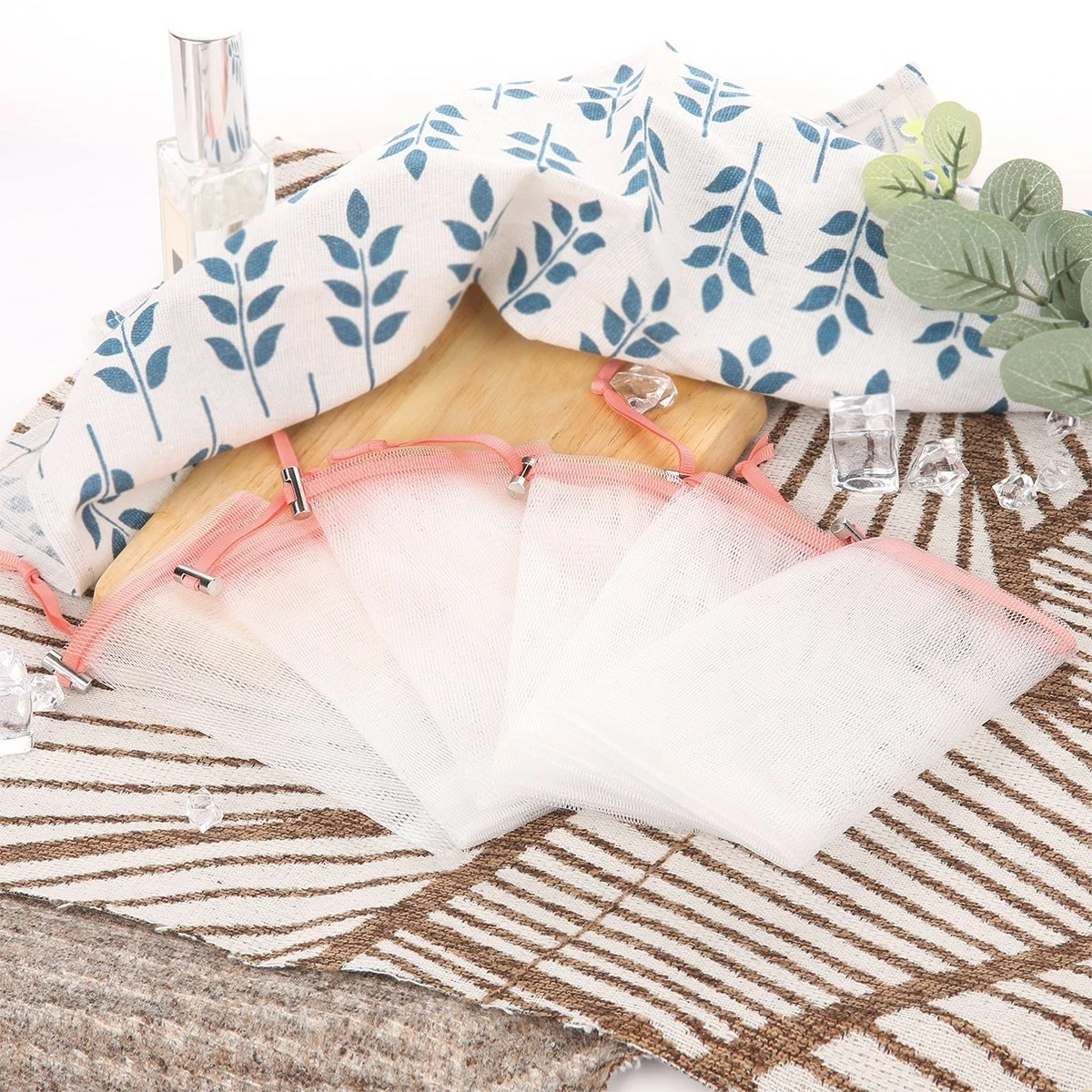 Cobahom Store Cobahom 6 Pcs Mesh Soap Bag Mesh Foaming Net Soap Sack Bags Soap Handmade Soap Bubble Mesh Net Bags With Drawstring For Bath & Shower(Pink) 9 Cobahom Store Cobahom 6 Pcs Mesh Soap Bag Mesh Foaming Net Soap Sack Bags Soap Handmade Soap Bubble Mesh Net Bags With Drawstring For Bath & Shower(Pink) - Image 7