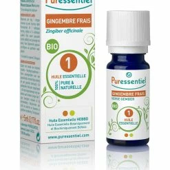 Puressentiel Organic Ginger Essential Oil - Fresh, Warm, Spicy Fragrance - Relaxes And Reduces Stress - Relieves Cold, Cough And Nasal Congestion - Facilitates Digestion - Helps Relieve Fatigue - 5 Ml