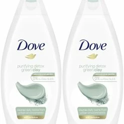 Dove Purifying Detox Green Clay Body Wash, 16.9 Ounce / 500 Ml (Pack Of 2) International Version